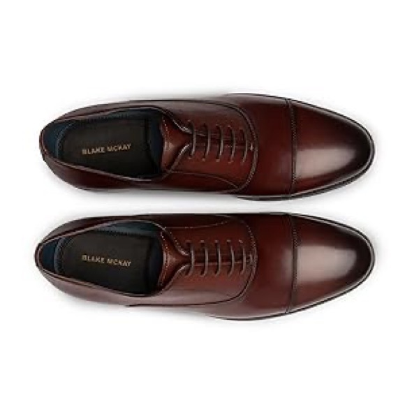Blake McKay McNeil Brandy Men's Dress Shoe Leather Cap Toe Oxford Size 10 New - Picture 4 of 5